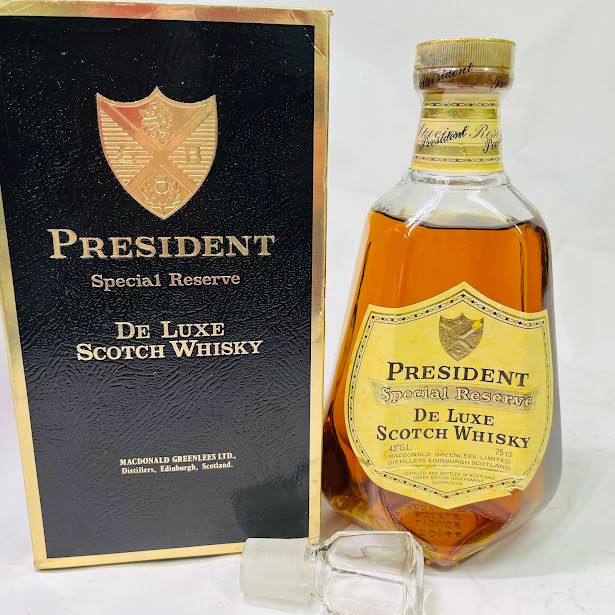 未成年の飲酒は法律で禁じられています プレジデントリザーブ 750ml ボトル 43度箱替え栓付き