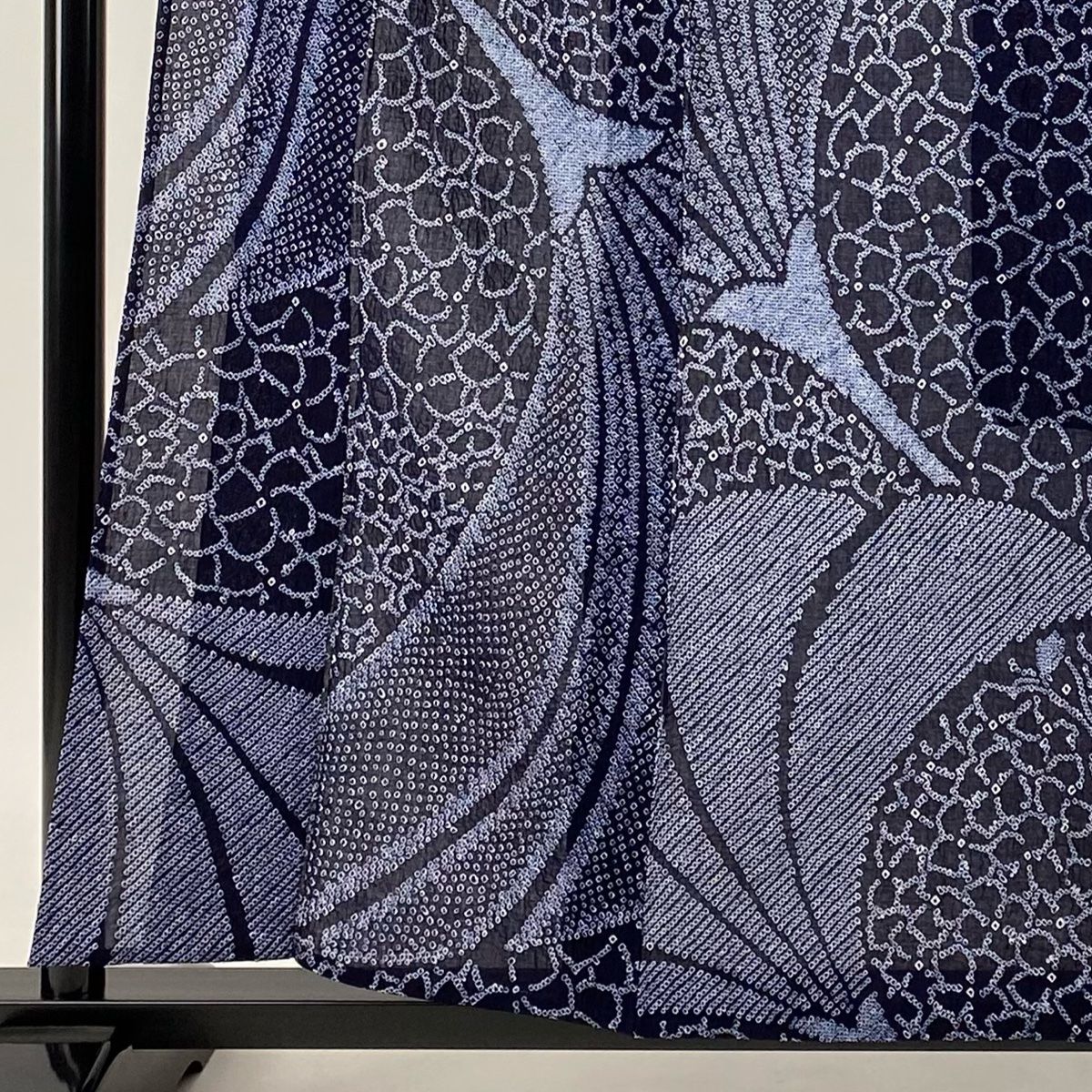 未着用 優華壇 浴衣 金魚 枝垂れ花 黒地 京友禅 着物 032a d