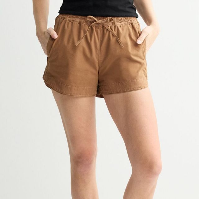 【送料無料】 エスオー レディース ハーフパンツ・ショーツ ボトムス Juniors' SO Pull-On Dolphin Hem Shorts Tan