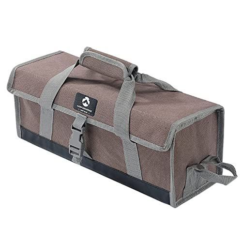 キャンピングムーン(CAMPING MOON) ギア収納ボックス ペグ ペグハンマー ランタン等収納 45cm 収納ケース 収納ボックス アウトドア キャンプ テント設営 ギアボックス 帆布製 B-155C ブラウン S