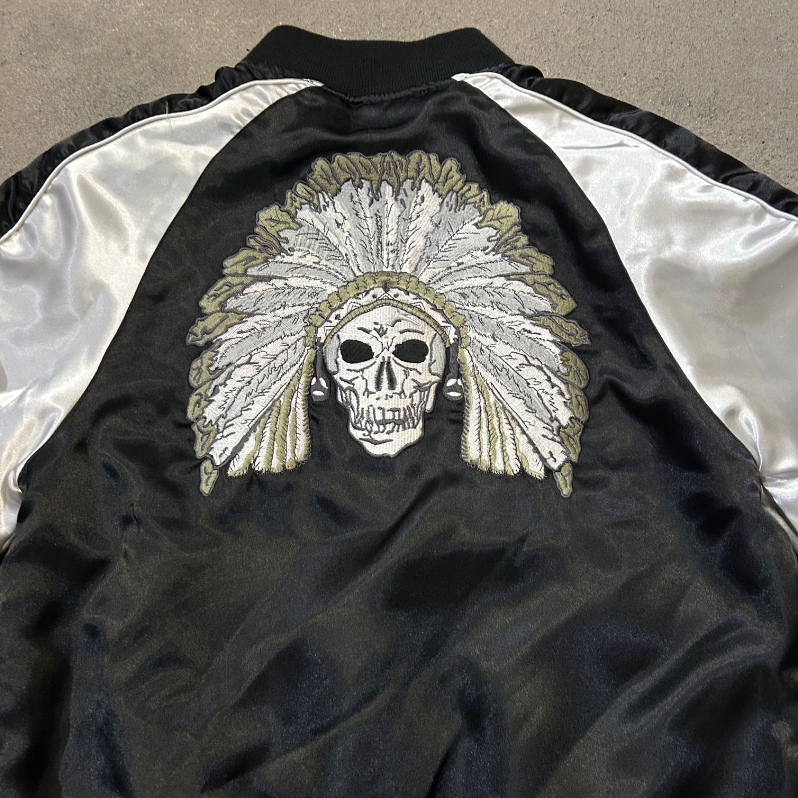 古着スカジャン フリーサイズ ドクロ ガイコツ スカル amarantine アマランタイン