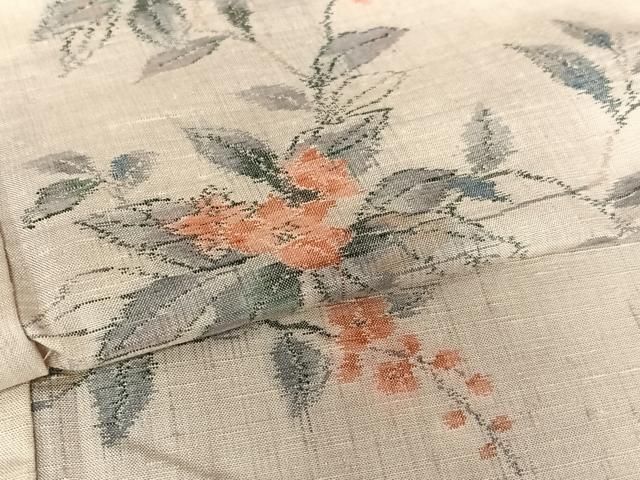 平和屋着物○小千谷紬 枝花文 仮絵羽 正絹 逸品 未使用 AABA8845zg