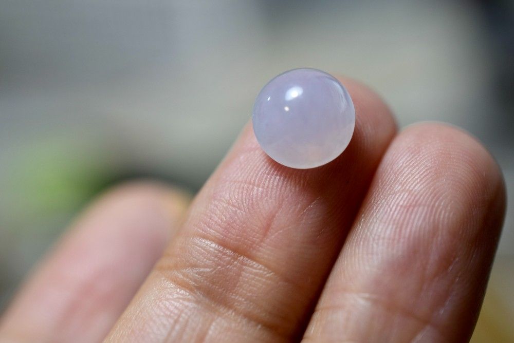 鑑別付】天然 ラベンダー 翡翠 19.658ct ミャンマー産 カボション 