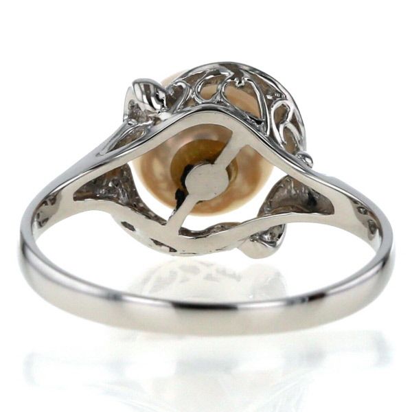 Pt900 プラチナ リング 真珠 8.1mm ダイヤモンド 0.04ct パール 