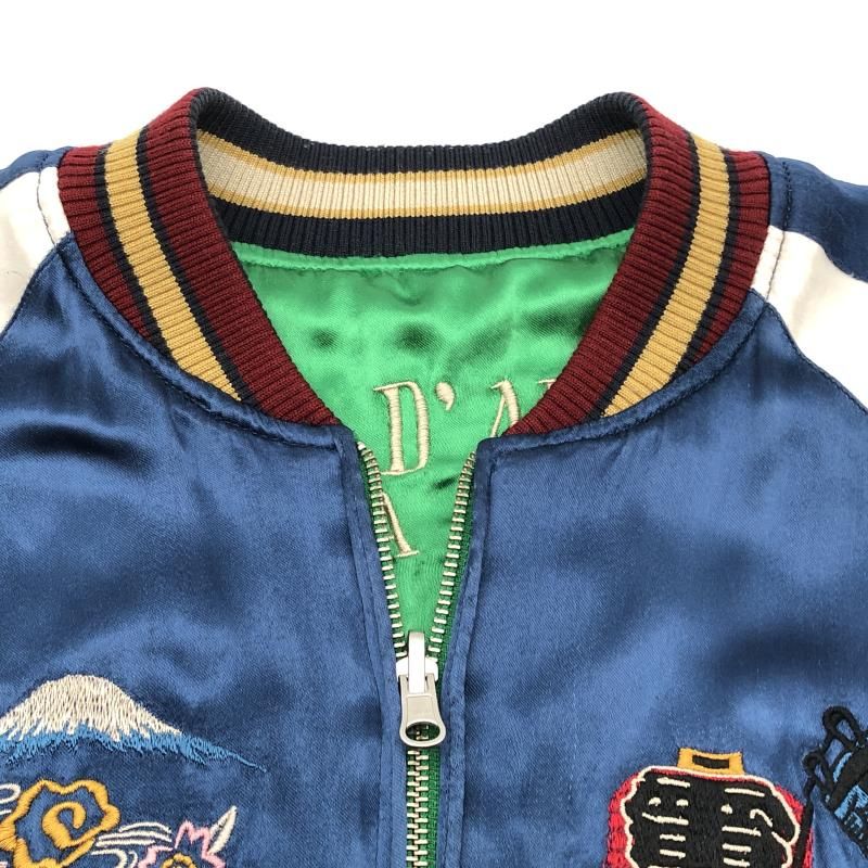 中古】STUDIO D'ARTISAN サテンスカジャン 38 ブルー グリーン