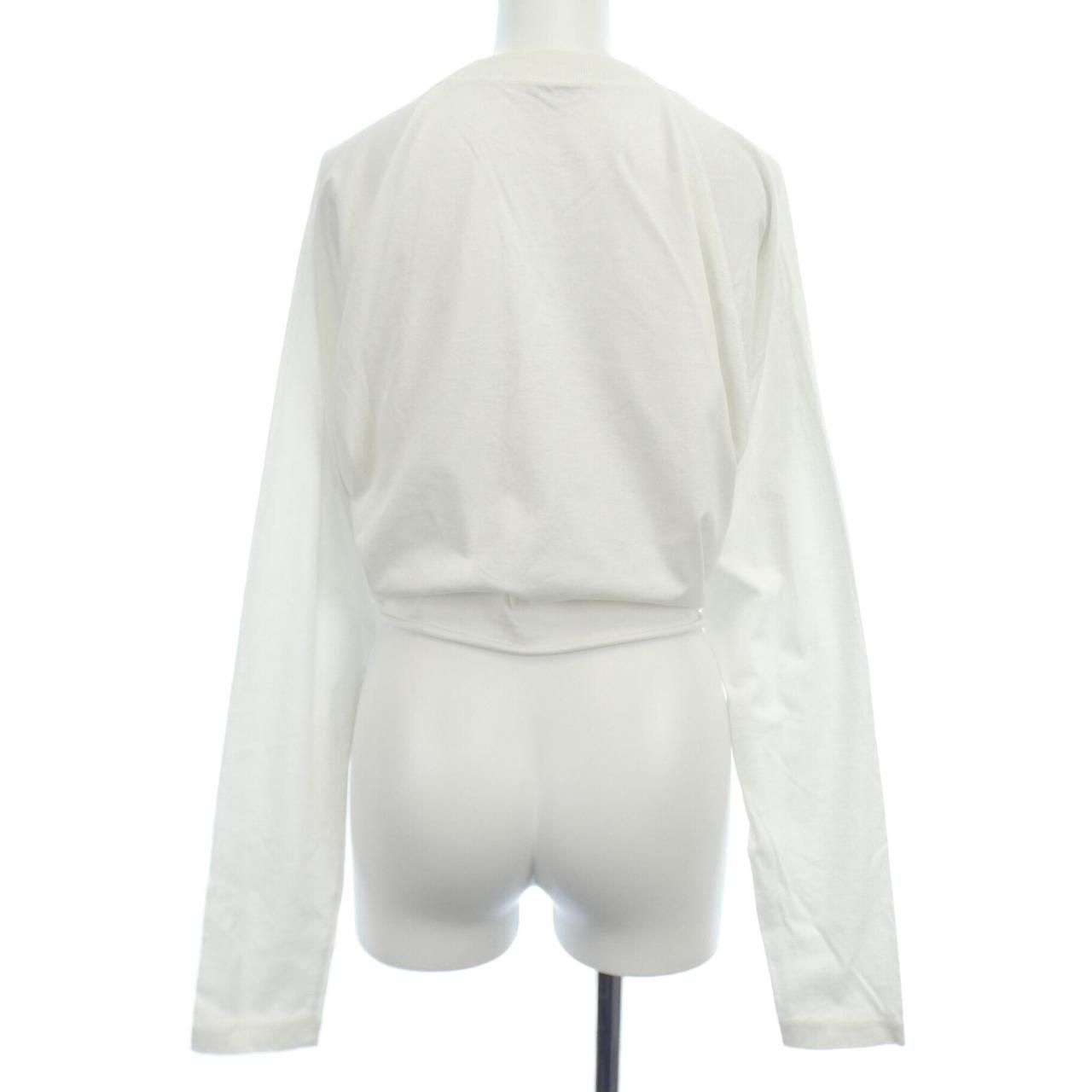 ミュウミュウ MIU MIU ジャージー TシャツMJN537_14RT_F0O7E_S_OOO【ダークブラウン／ホワイト 】【送料無料】【正規品】 楽天市場】ミュウミュウ MIU MIU ジャージー リブ編み 長袖T
