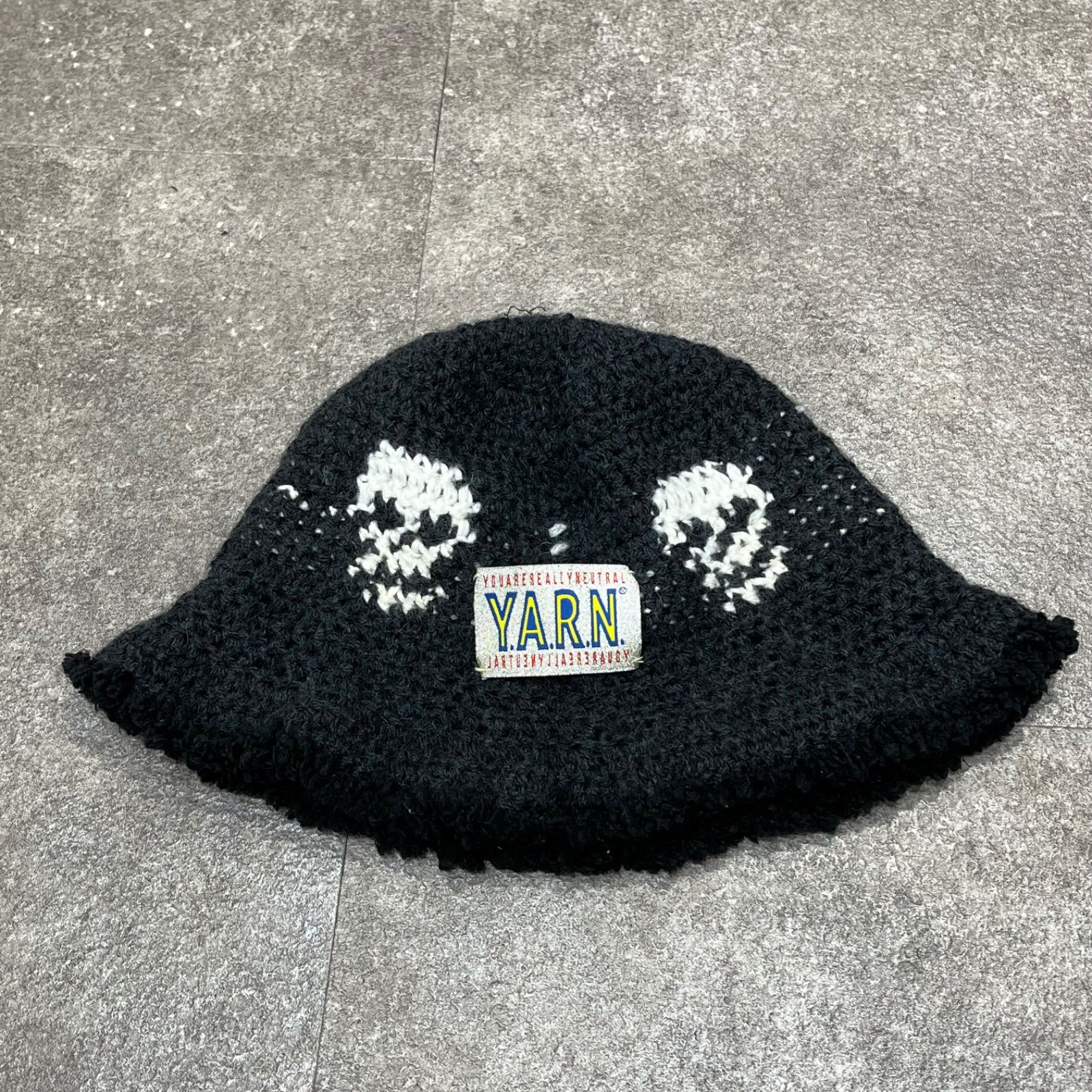 参考上代28600円 Y.A.R.N. 2D SKULL KNIT HAT スカルニット