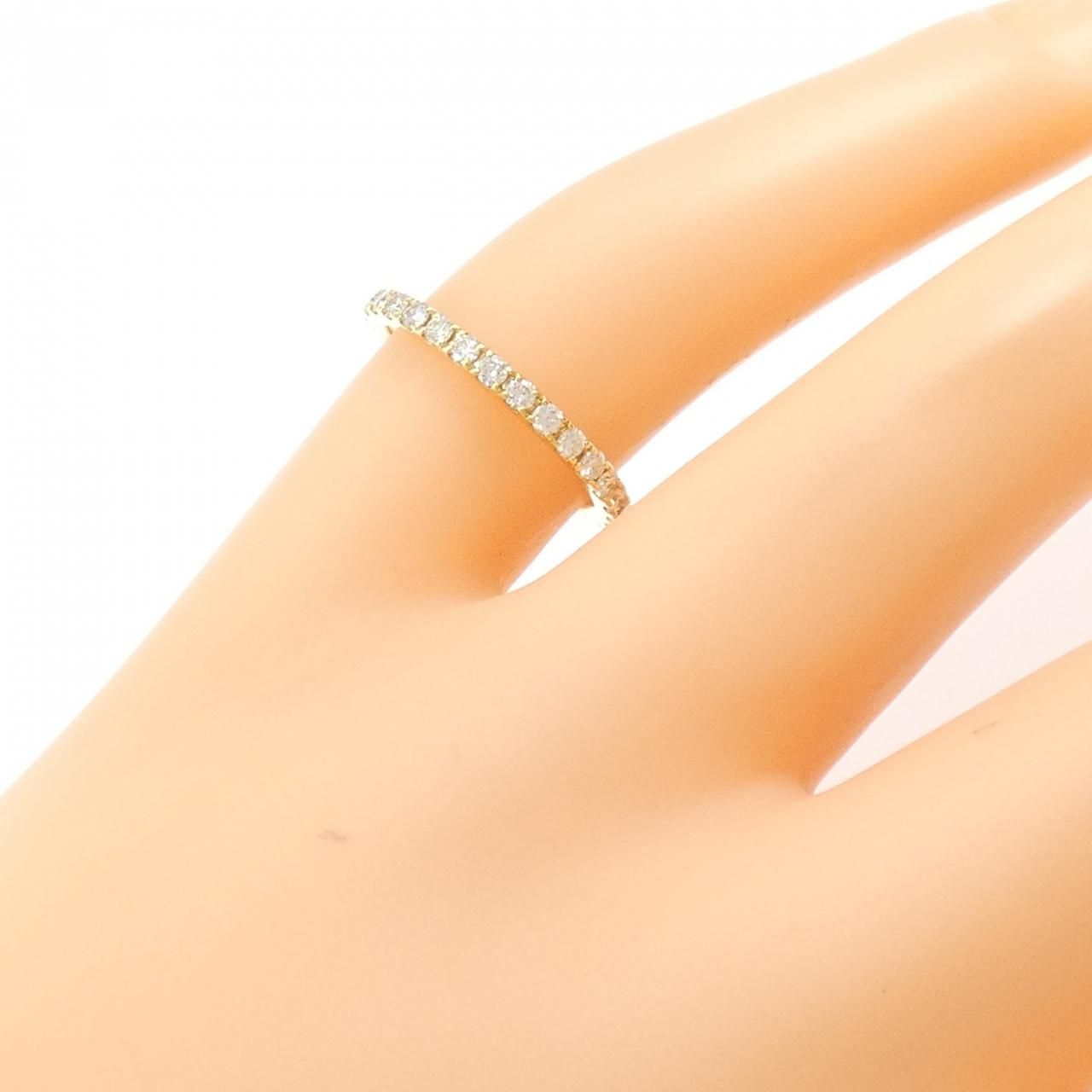 K18YG フルエタニティ ダイヤモンド ピンキーリング 0.40CT フル