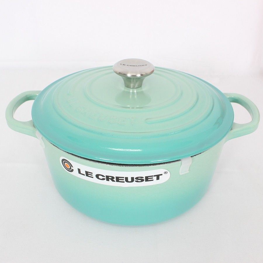 ル クルーゼ ココット ロンド シグニチャー 22cm クールミント 21177-22-49 ホーロー 両手鍋 LE CREUSET 本体