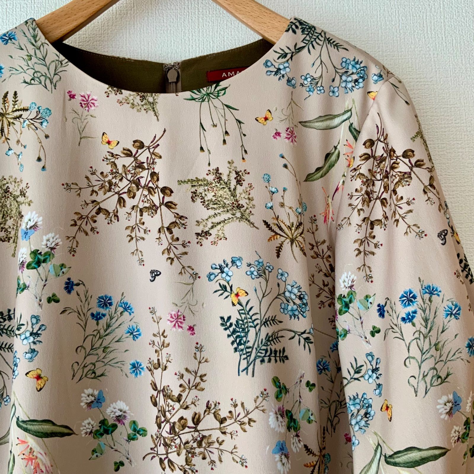 ☆美品☆【AMACA アマカ】ボタニカルフラワー柄 ワンピース
