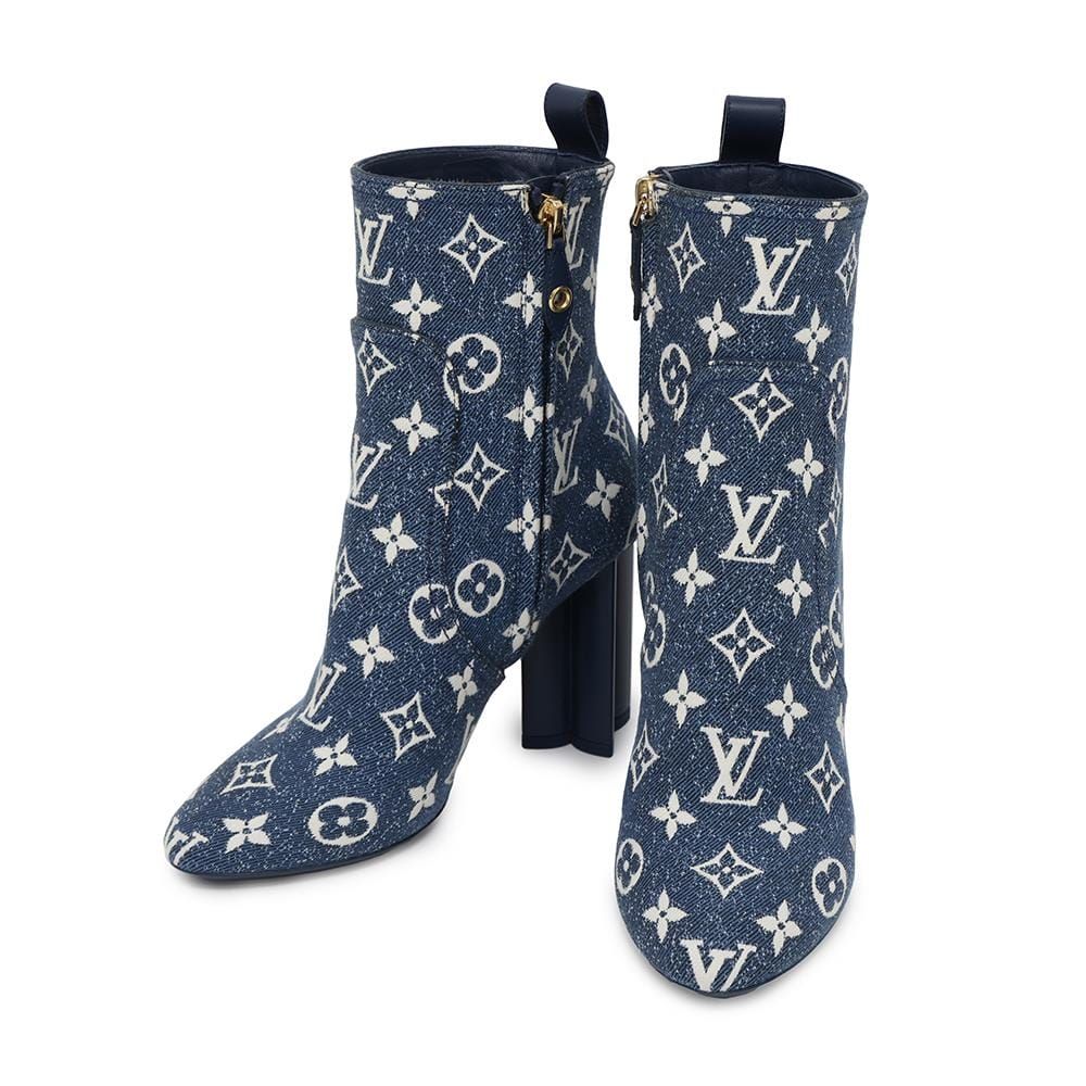 ルイヴィトン モノグラム デニム シルエット ライン アンクルブーツ レディースサイズ36 1|2 LOUIS VUITTON