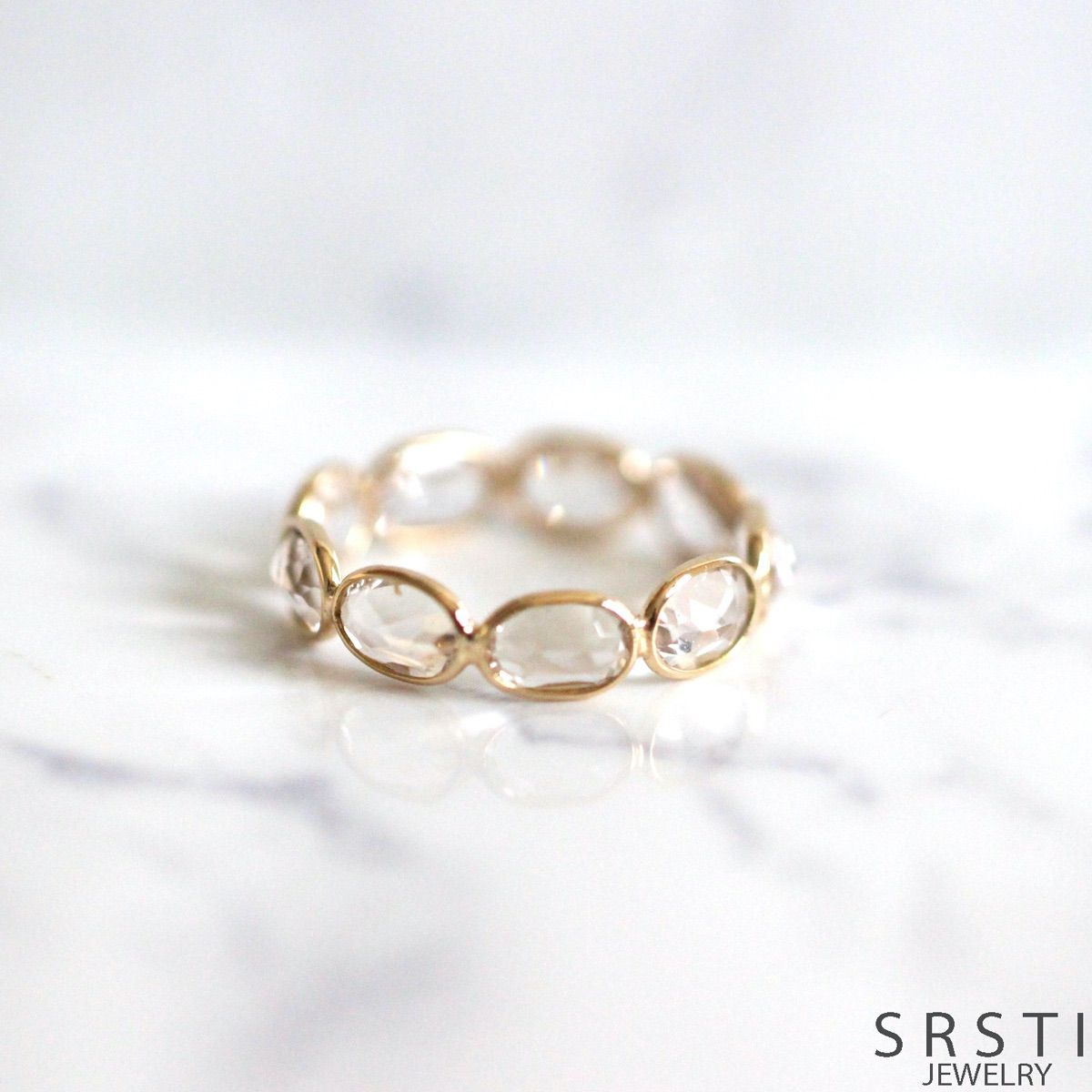 現品に限り モルガナイトK 18ゴールドエタニティリング