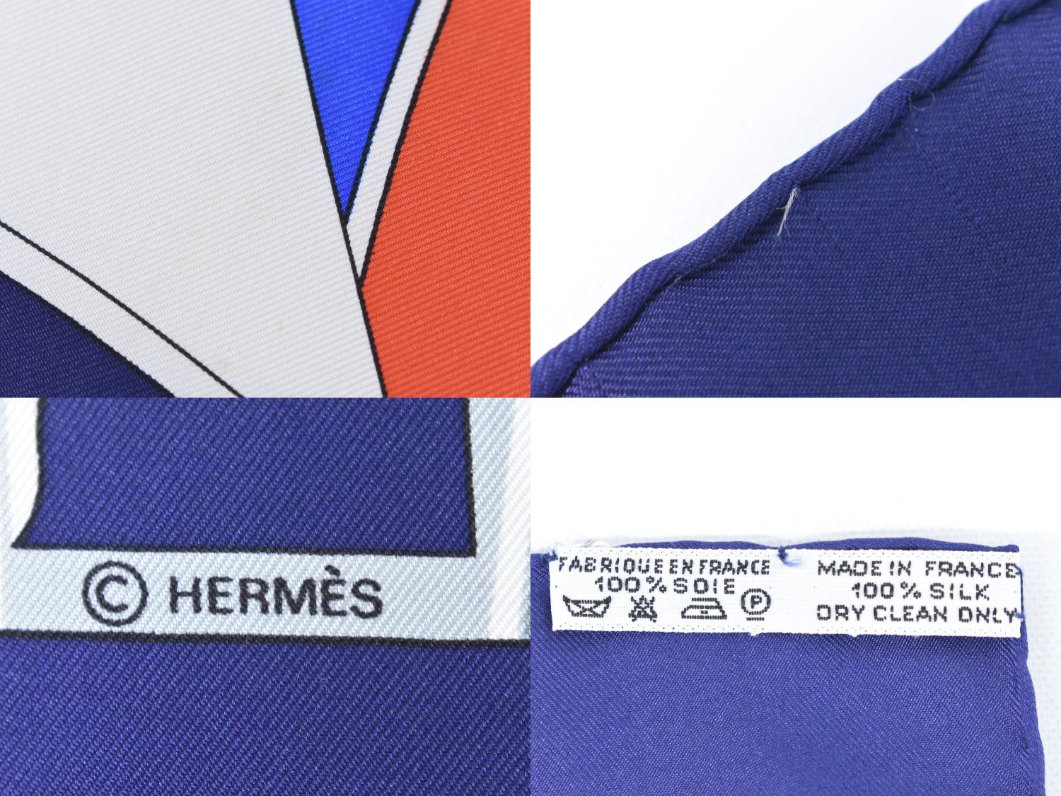 本物 エルメス HERMES スカーフカレ カレ90 SEXTANTS 六分儀 ショール