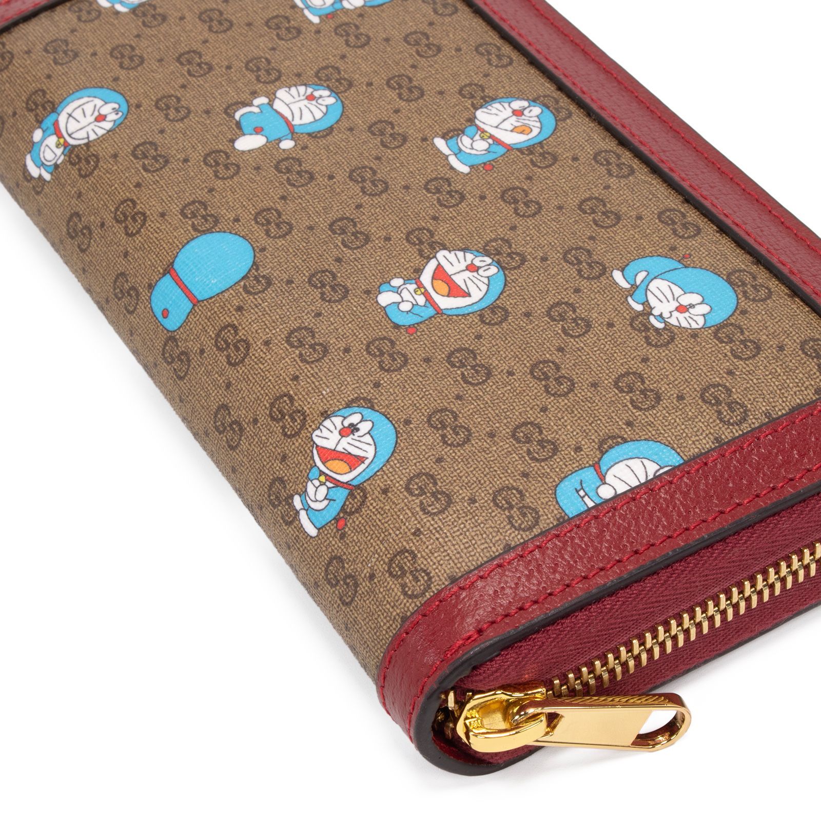 本物 グッチ 長財布 新品 レディース 2021年限定 ドラえもん 赤 水色 革 GUCCI ドラえもんコラボ 長財布