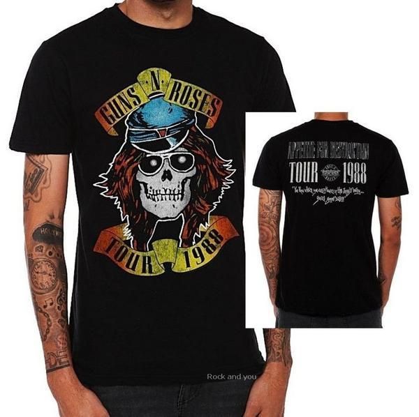 ロックバンド ガンズアンドローゼズ tシャツ 本物 GUNS N ROSES T