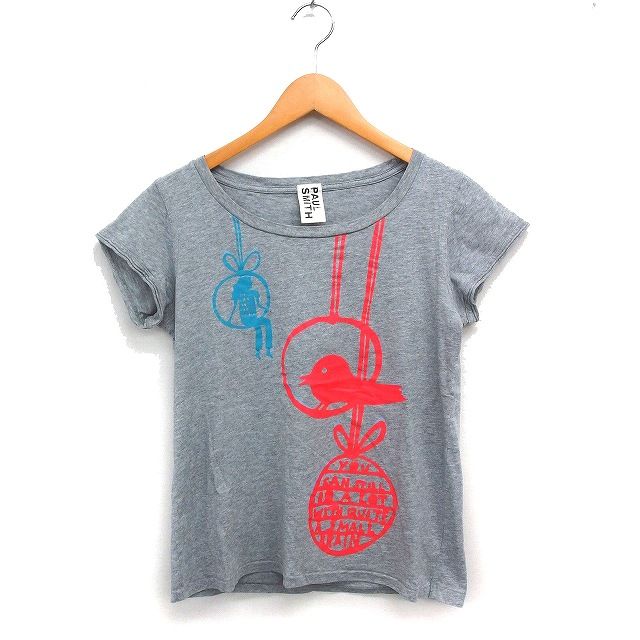ポールスミス ピンク paul smith PINK 国内正規品 プリント Tシャツ カットソー 半袖 ボートネック コットン 綿 M グレー 灰 /FT37 レディ ポールスミス ピンク paul smith PINK 国内正規品 プリント T