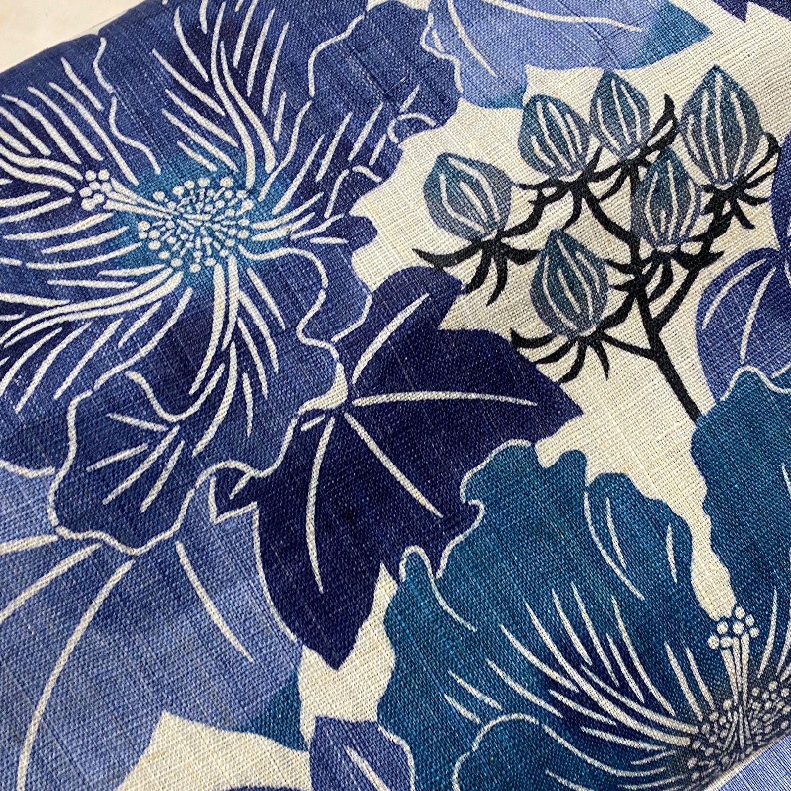 新品 お仕立て付き 単衣夏向き 麻 栗山吉三郎作 九寸帯 芙蓉 薄