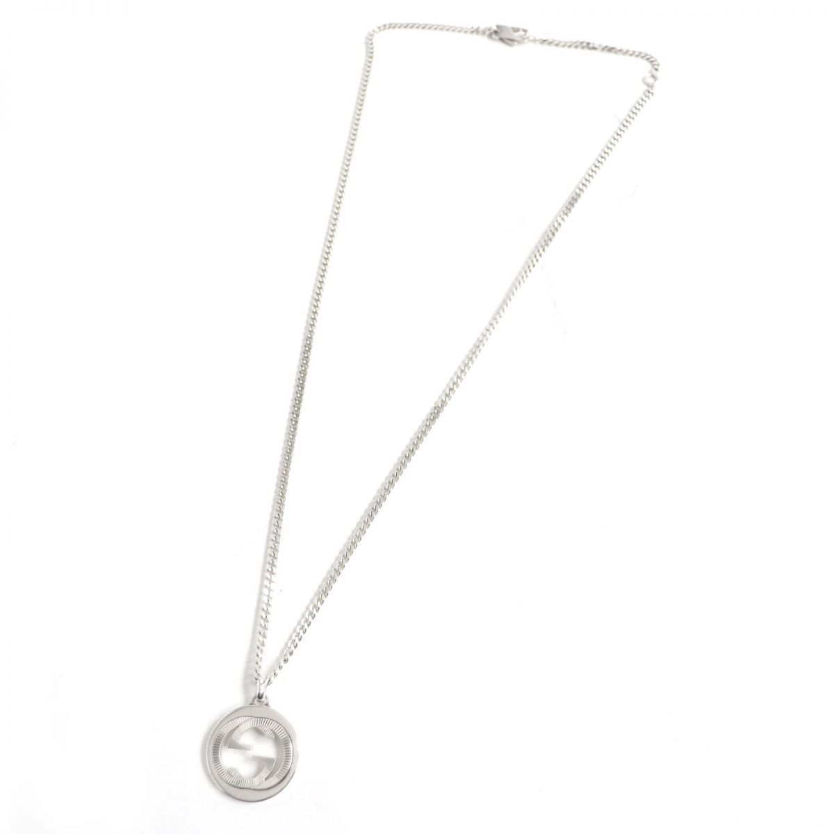 美品□GUCCI/グッチ インターロッキングG Ag925 チェーンネックレス  