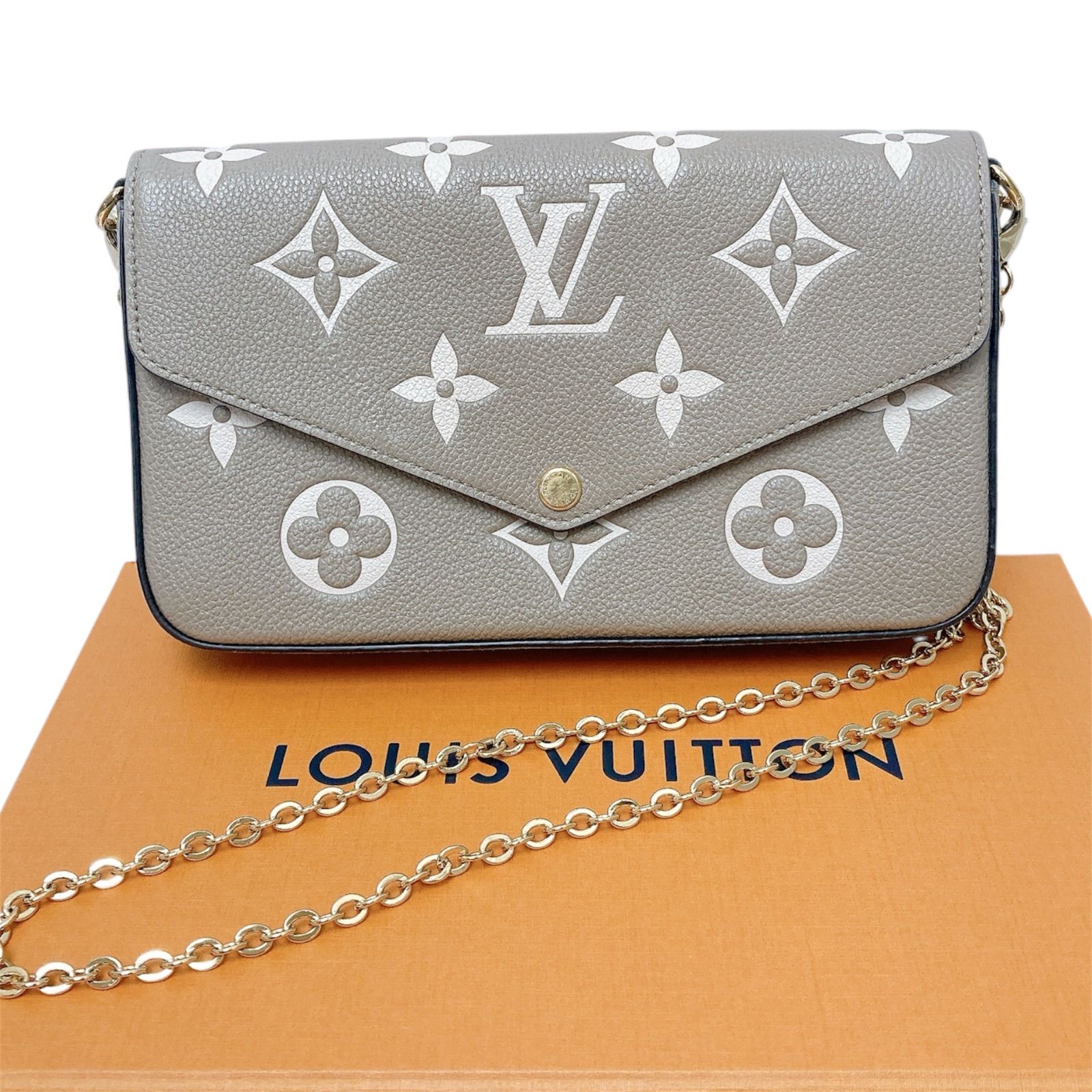 LOUIS VUITTON ルイヴィトン M69977 ポシェット フェリシー モノグラム アンプラント トゥルトレール クレーム クラッチバッグ  チェーン ショルダー バッグ 841 - メルカリ