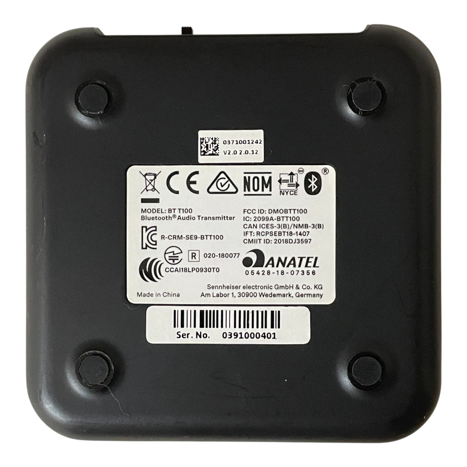 ゼンハイザー SENNHEISER Bluetoothオーディオトランスミッター BT T100 ブラック 720-2684 WWW_SMP1DAWEKUDUS_SCH_ID