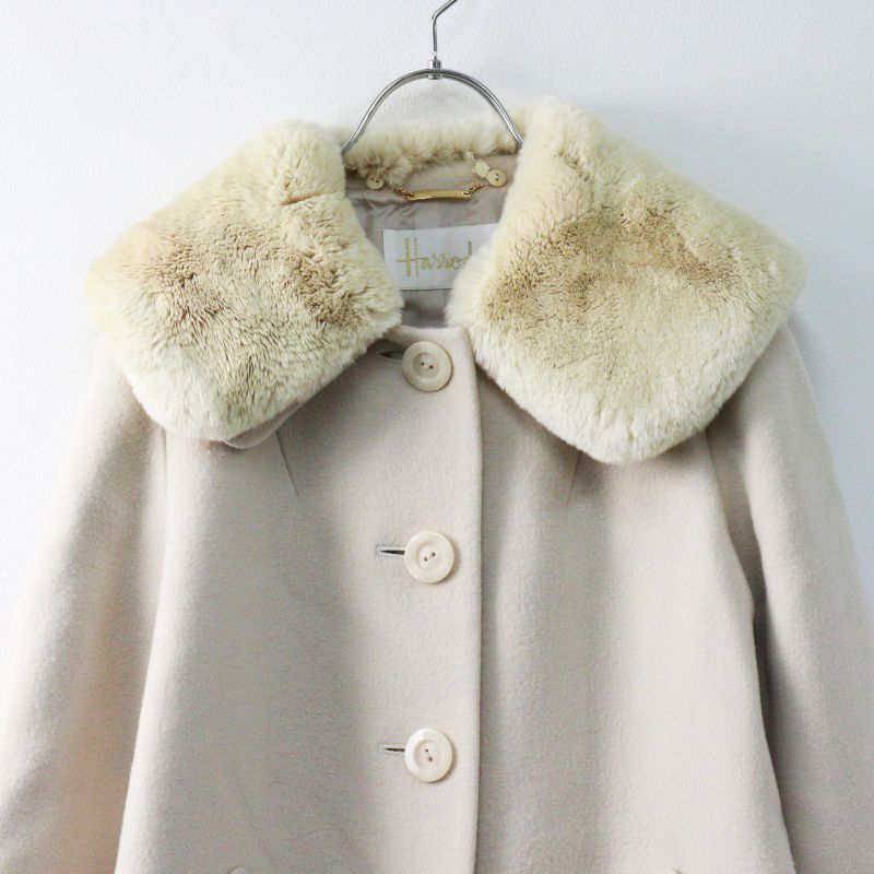 希少！レア！Harrods ハロッズ 銀座店購入 最高級カシミヤファーコート