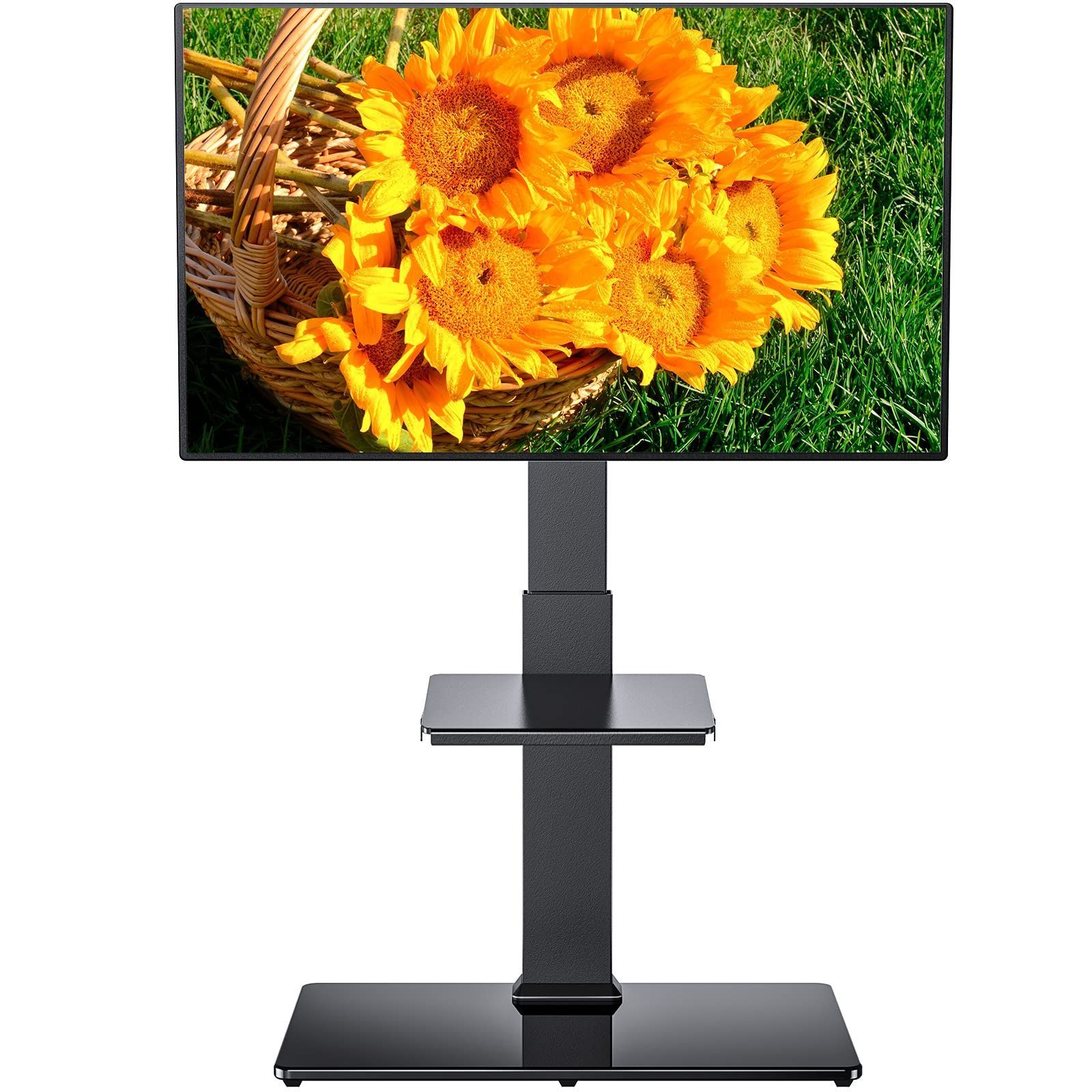 Perlegear テレビスタンド 壁寄せ ハイタイプ テレビ台 tvスタンド 32~75インチ対応 VESA|横200～600mm|縦100～400mm 耐荷重40kg 高さ調節 左右35°首振り 家用|学校|ビジネス展示用|病院業務用 ブラッ