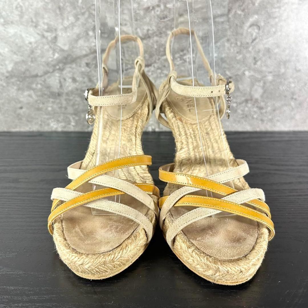 CHANEL ココマーク ウェッジソール サンダル ベージュ サイズ35