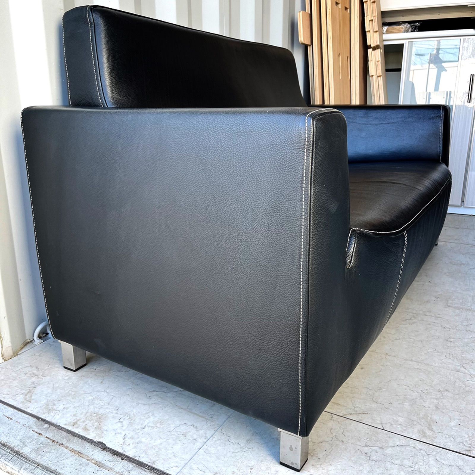 取付無料！ドイツ最高級 ヒモラ マクシミリアン モダンブラックレザー2Pソファ✨ 取付無料！ドイツ最高級 ヒモラ マクシミリアン モダンブラックレザー