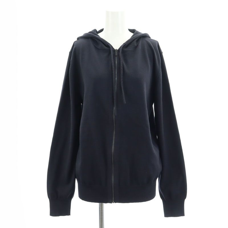 シャネル CHANEL ユニフォーム ジップアップパーカー ニット 長袖 S 紺
