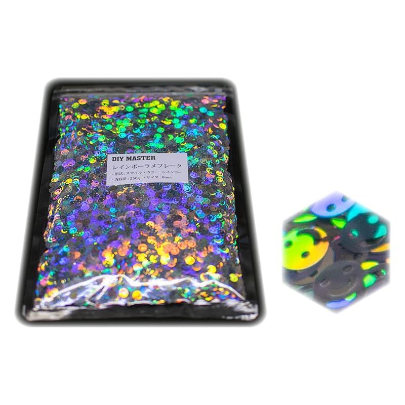 DIY MASTER レインボー ラメ フレーク スマイル 6mm 250g DIY MASTER レインボー ラメ フレーク スマイル 6mm 250g 1 DIY MASTER