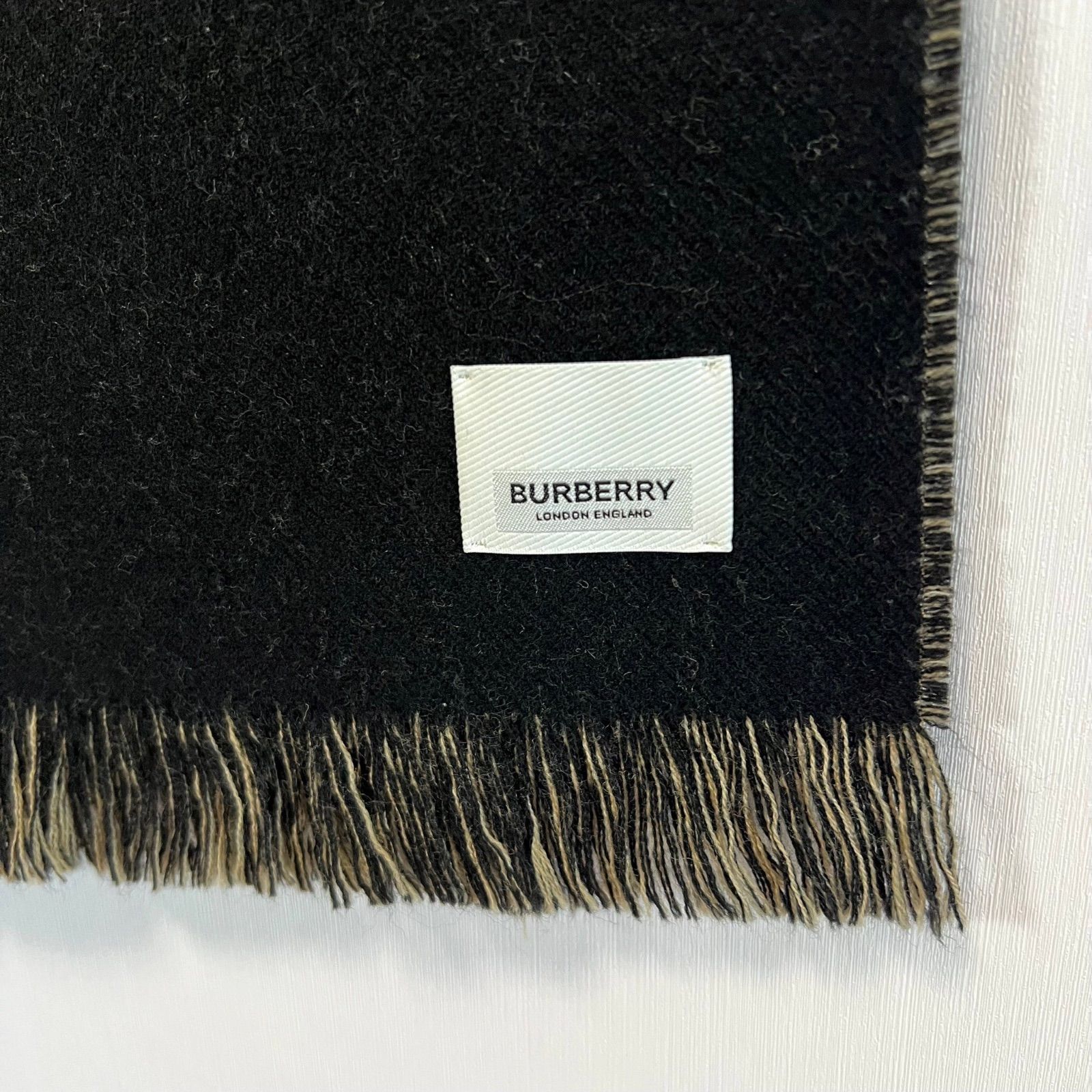 超美品 BURBERRY バーバリー ジャガードスカーフ マフラー ロゴ ウール BURBERRY (バーバリー) ロゴ ウール ジャカードスカーフ