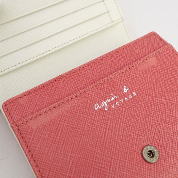 agnes b / アニエスベー □二つ折り 財布 レザー ピンク