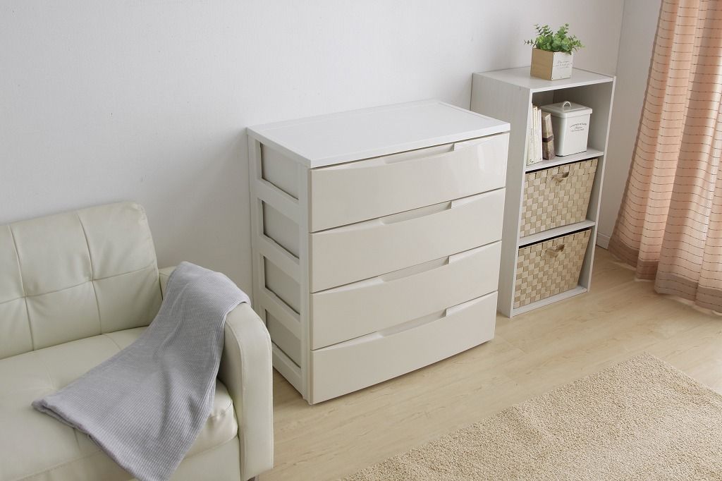 アイリスオーヤマ チェスト ワイド 4段 幅72.5×奥行41.5×高さ81cm ホワイト アイボリー COD-724 IRIS OHYAMA MARWIL-DEMENAGEMENTS_CH