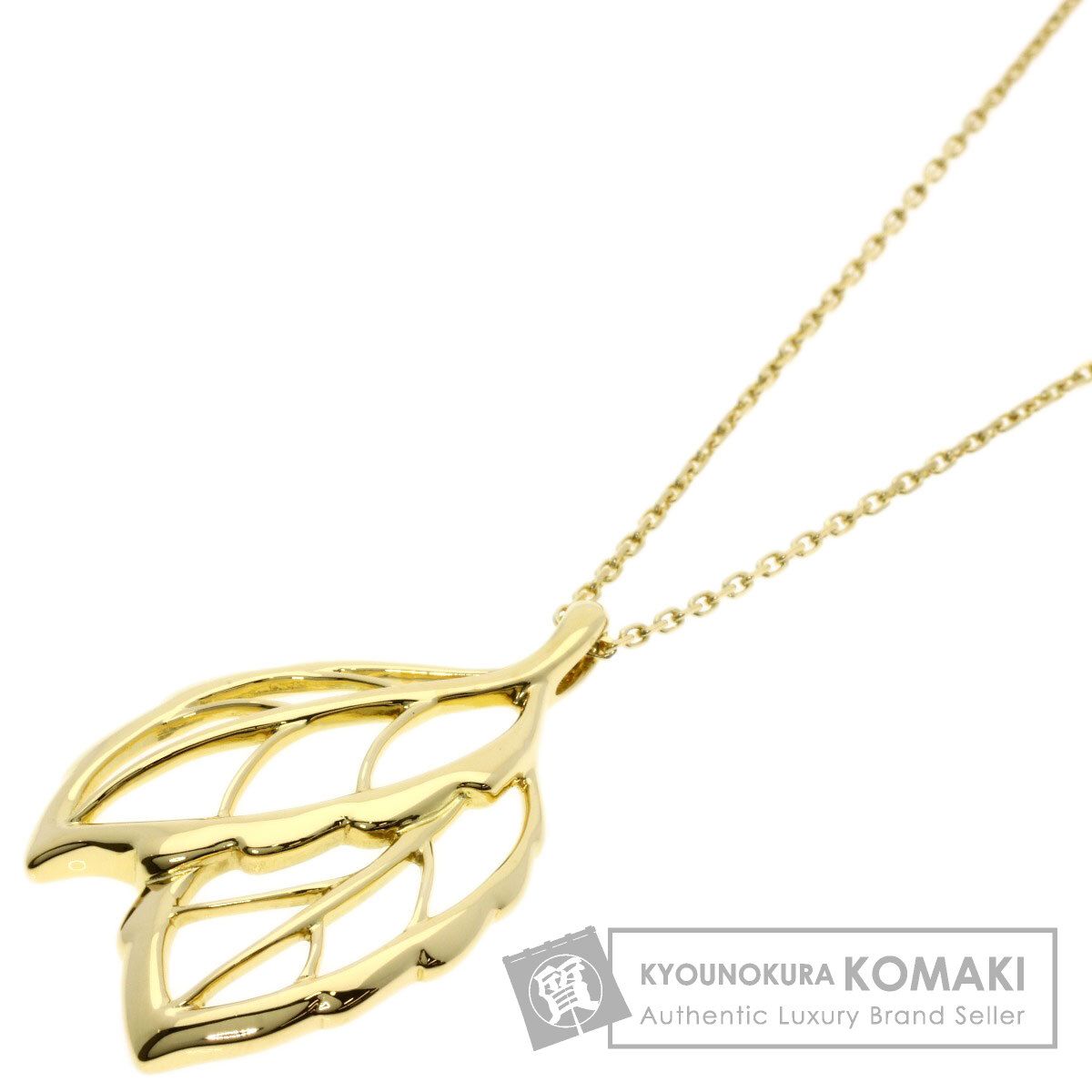 R*認様 MIKIMOTO☆K18YGリーフデザインネックレス☆美品・現行モデル MIKIMOTO ミキモト リーフモチーフ ネックレス K18YG レディース