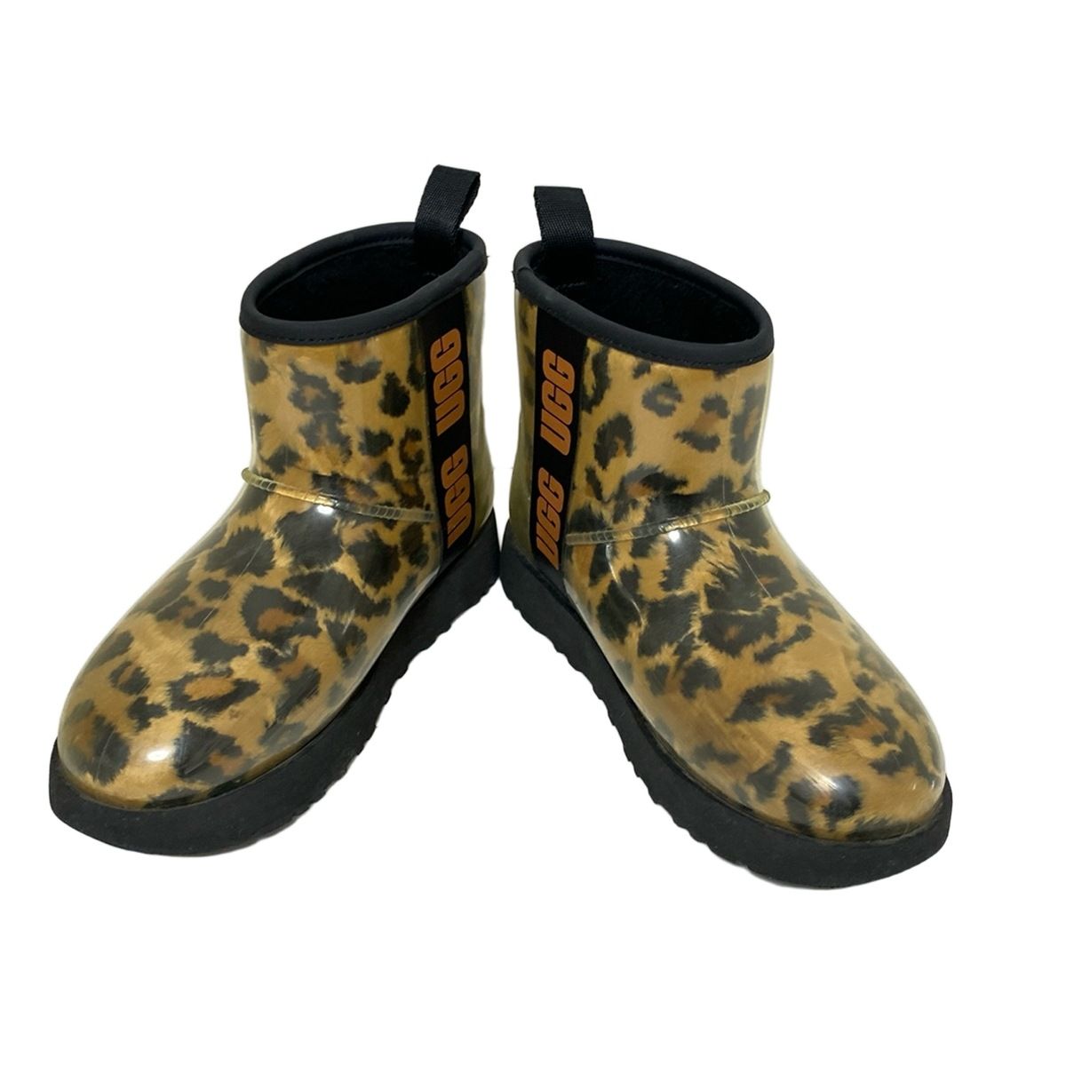 UGG アグ レインブーツ 23 レディース クラシック クリア ミニ パンサー 1122512 クリア×黒×マルチ 豹柄