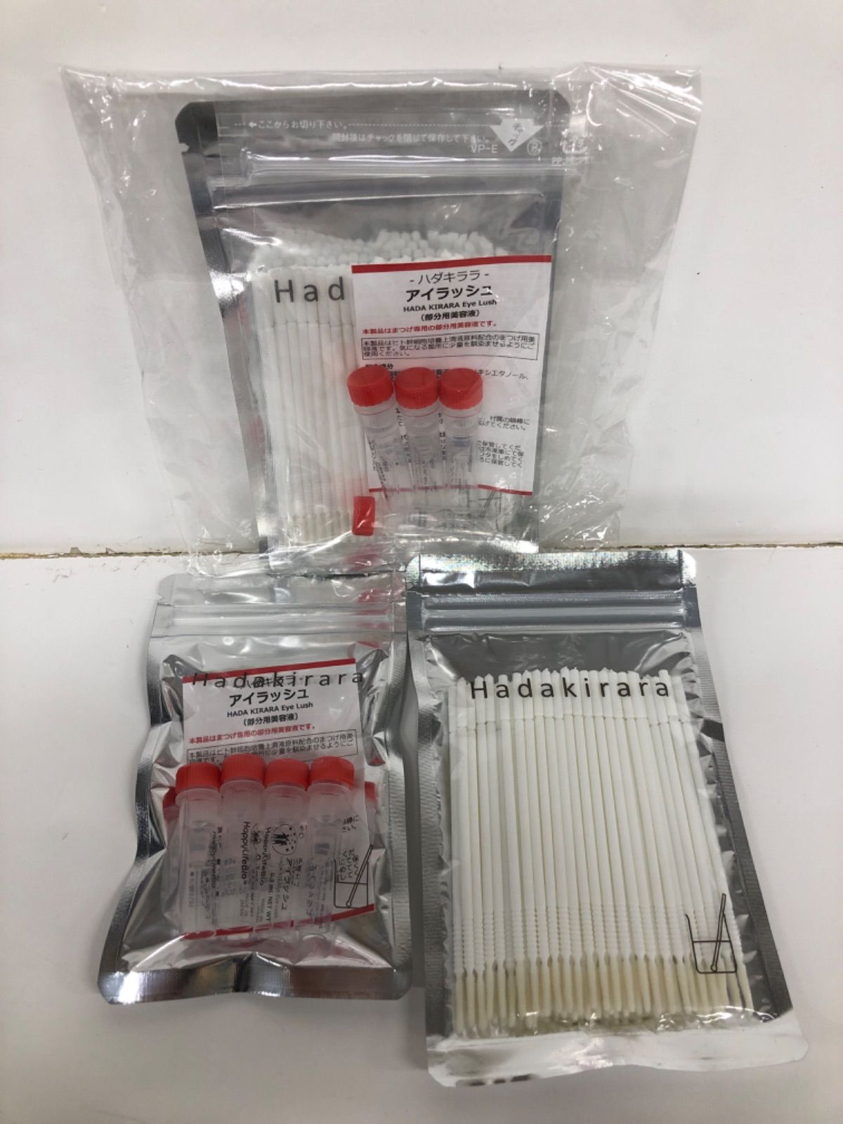 D1366 K Hadakirara ハダキララ アイラッシュ 0.3ml×4本入 綿棒付 2点セット