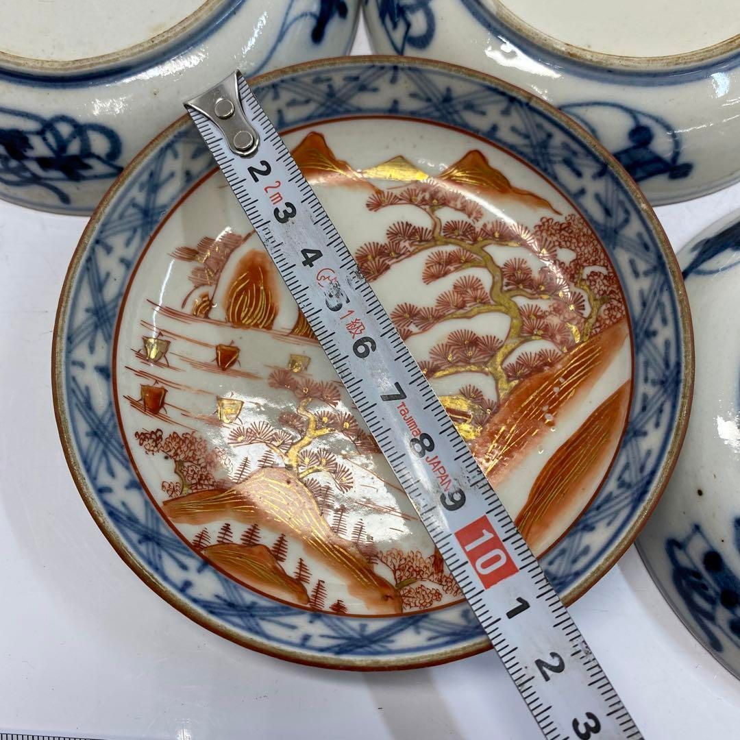 明治　九谷焼　赤絵小皿19枚　直径11.5㎝　東Y6-0417③タエトサ 明治 九谷焼 赤絵小皿19枚 直径11.5㎝ 東Y6-0417③タエトサ