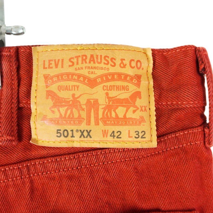 Levi'sリーバイス501XXカラーデニムパンツ赤レッドボタンフライ Levi'sリーバイス501XXカラーデニムパンツ赤レッドボタンフライ