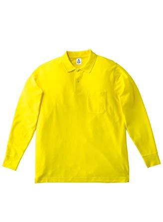 【新品・5営業日で発送】COTTON STAFF(コットンスタッフ) COTTON STAFF ポケット付CVC鹿の子ドライ長袖ポロシャツ MS3115 10 イエロー 5L