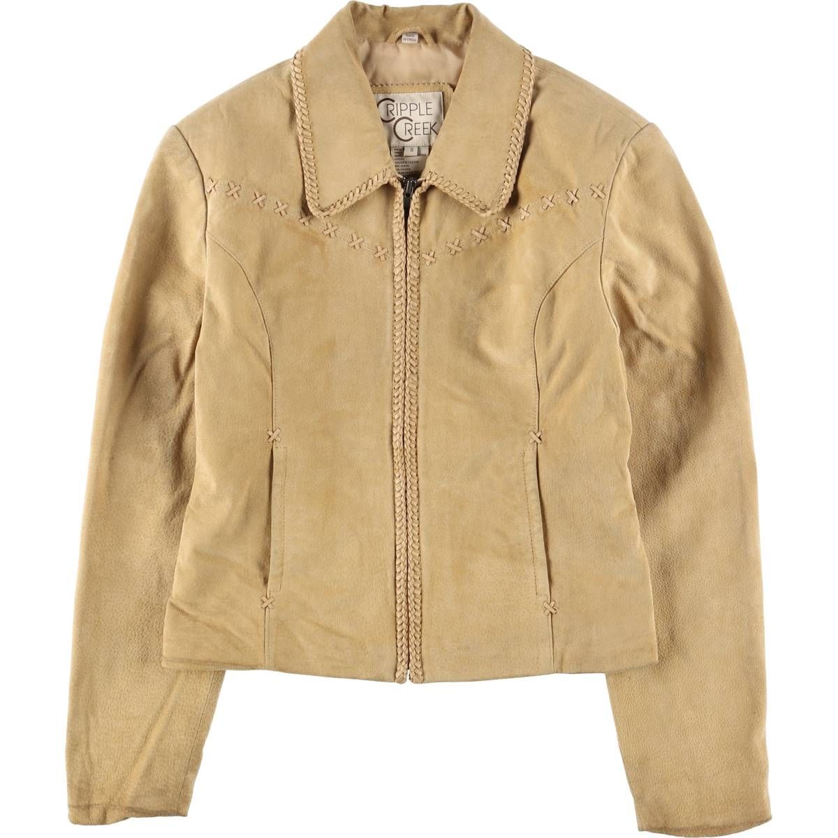 古着 CRIPPLE CREEK スエードレザージャケット レディースS相当/eaa594091 