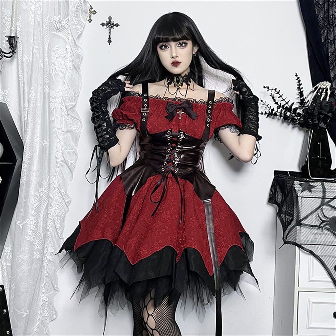 ハロウィン衣装 レディース ハロウィン仮装 コスチューム ロリータワンピース ゴシック 暗黒系 コスプレ衣装 仮装 パーティー グッズ 変装 イベント カフェ 萌え かわいい ブラック