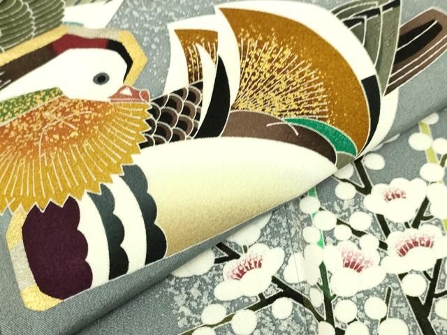 平和屋本店■極上　人間国宝　羽田登喜男　TOKIOetTOKI　訪問着　たたき染め　鴛鴦花文　金銀彩　逸品　未使用　DZAA5015kh5 平和屋本店□極上 人間国宝 羽田登喜男 TOKIOetTOKI 訪問着 鴛鴦 花