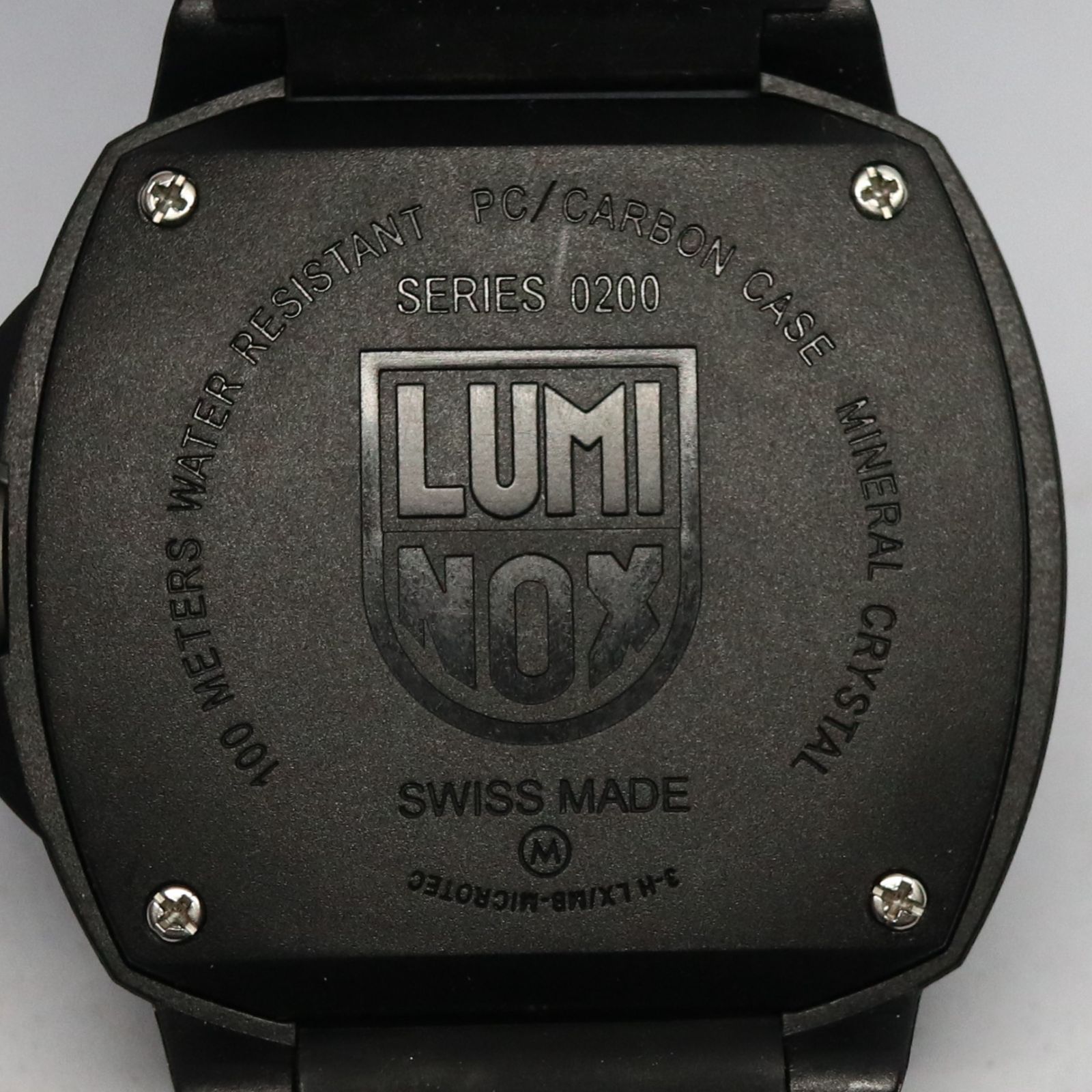 【稼働品】LUMINOX ルミノックス SERIES 0200 0215 ブラック レッド クオーツ メンズ 腕時計 カーボン