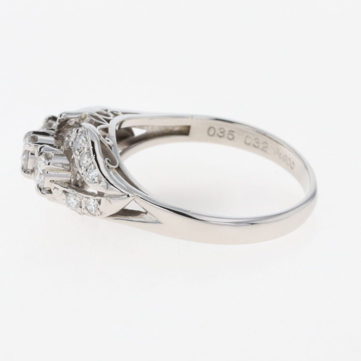 在庫一掃】 メレダイヤ デザインリング プラチナ 指輪 リング 14号  