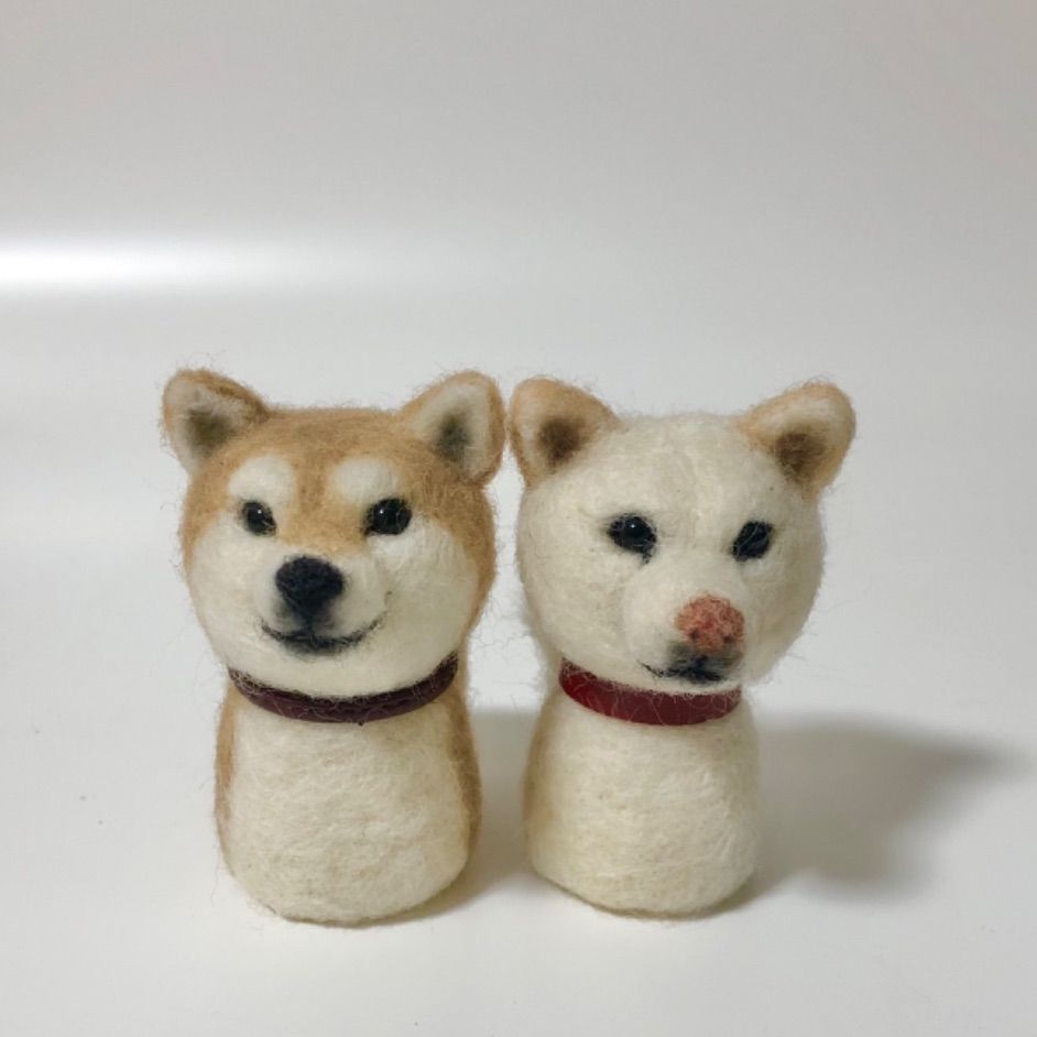羊毛フェルト 白柴 白い犬 羊毛フェルト masapan 通販 17534362