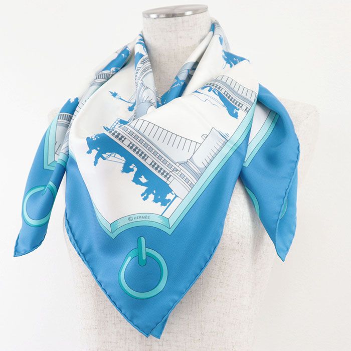 極美品】HERMES エルメス スカーフ カレ90 LES PONTS DE PARIS