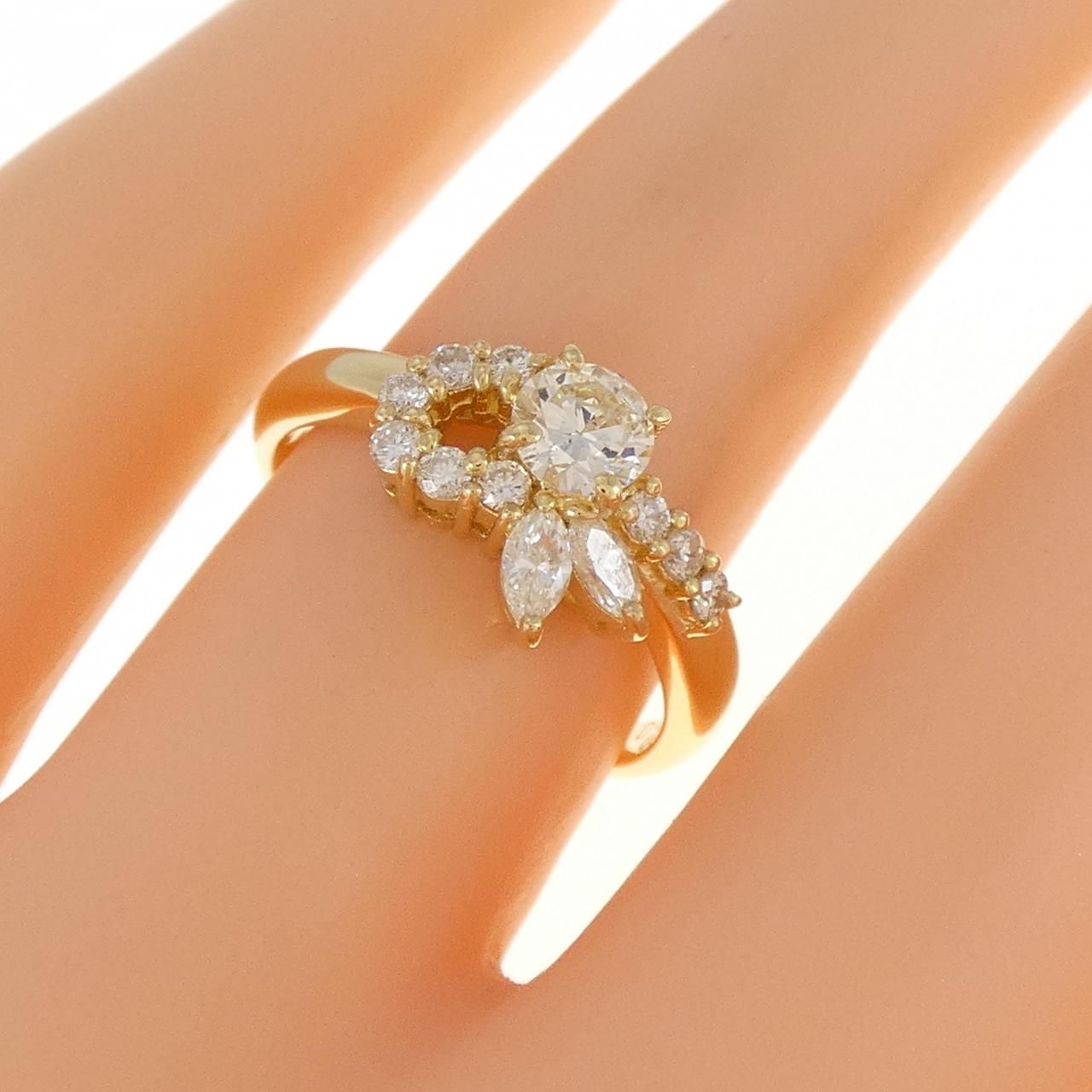 一粒ダイヤ リング K18 ダイヤモンド 0.32ct ［Coron032u K18YG 