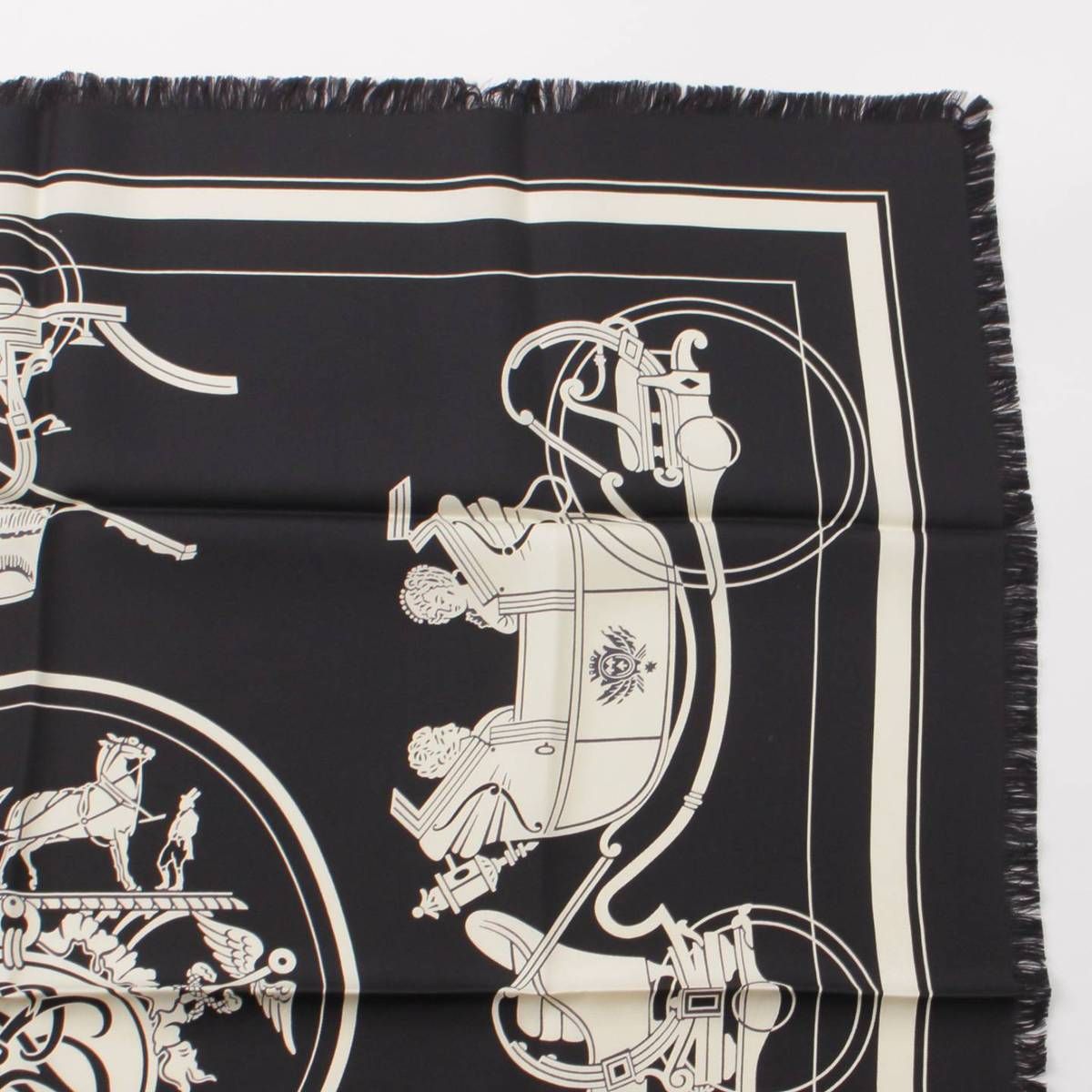 エルメス】Hermes カレ80 フリンジ シルクスカーフ EX-LIBRIS