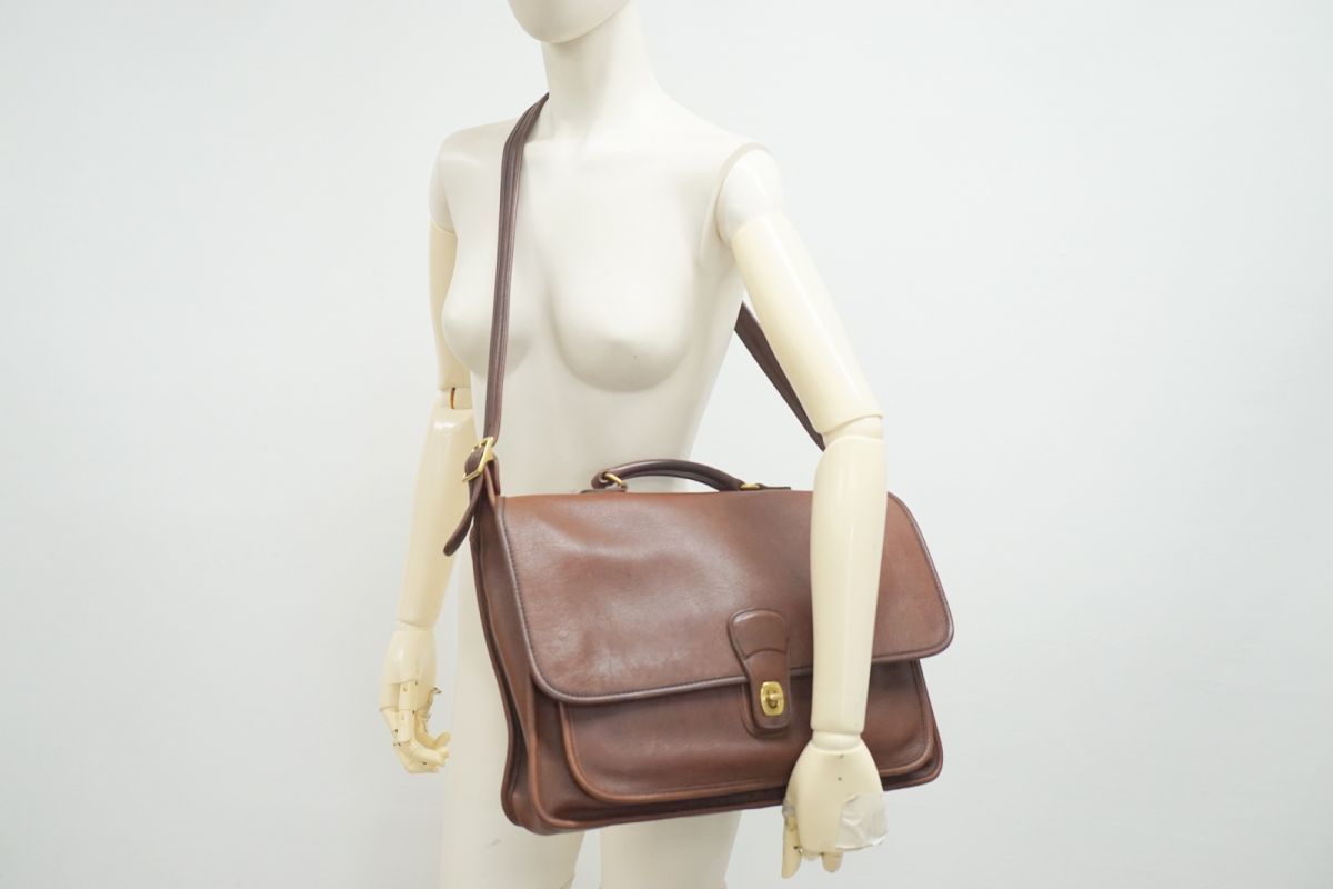 オールド コーチ ヴィンテージ 2way ショルダー ビジネスバッグ ブリーフケース 書類鞄 5180 メンズ レザー ブラウン COACH 4162h