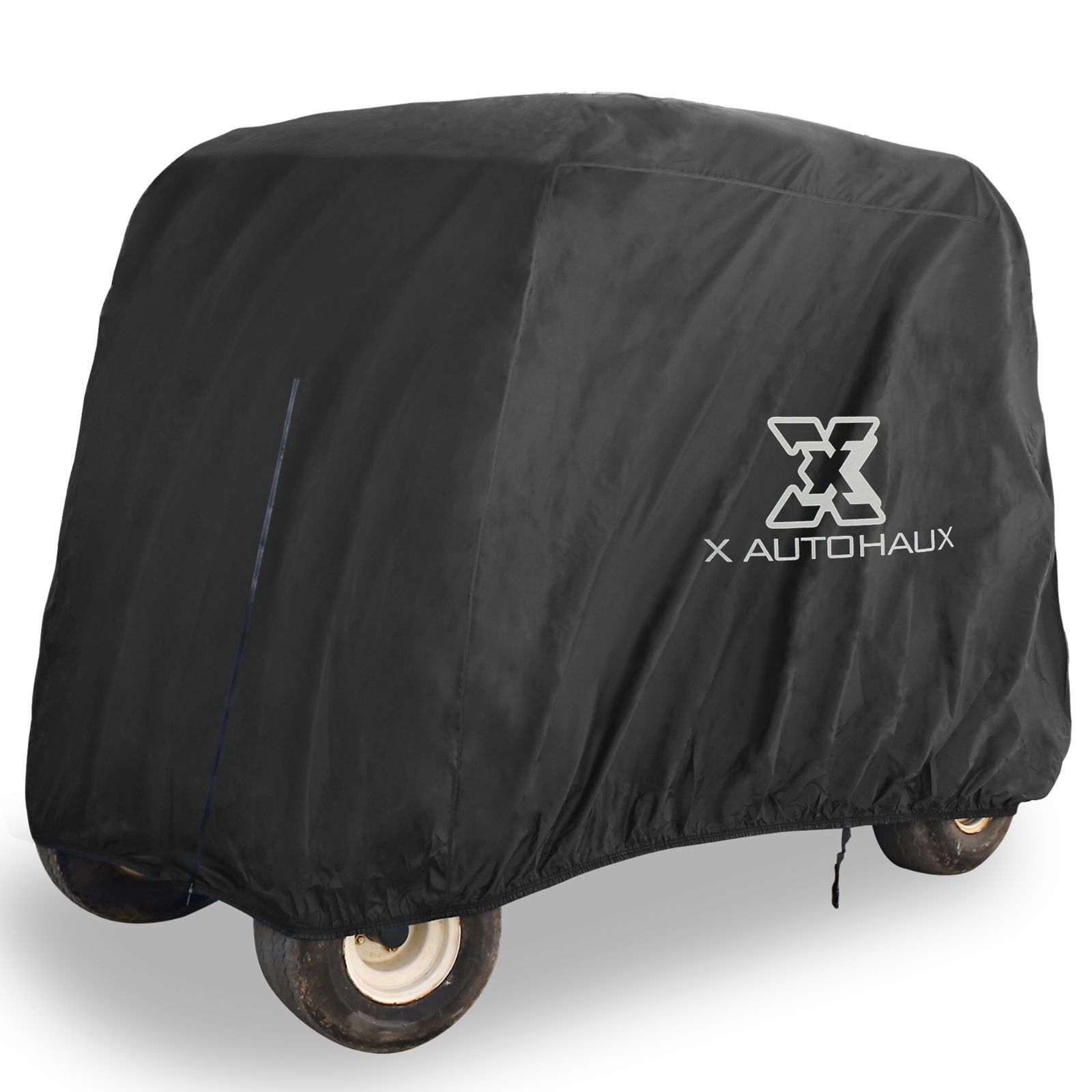 X AUTOHAUX ゴルフカート保護カバー 400D防水日焼け防止 2-4乗客 追加のPVCコーティング EZGOクラブカーに対応 Yam ahaに対応 2.4 x 1.2 x 1.7M 2.8 x 1.2 x 1.7M ブラック S